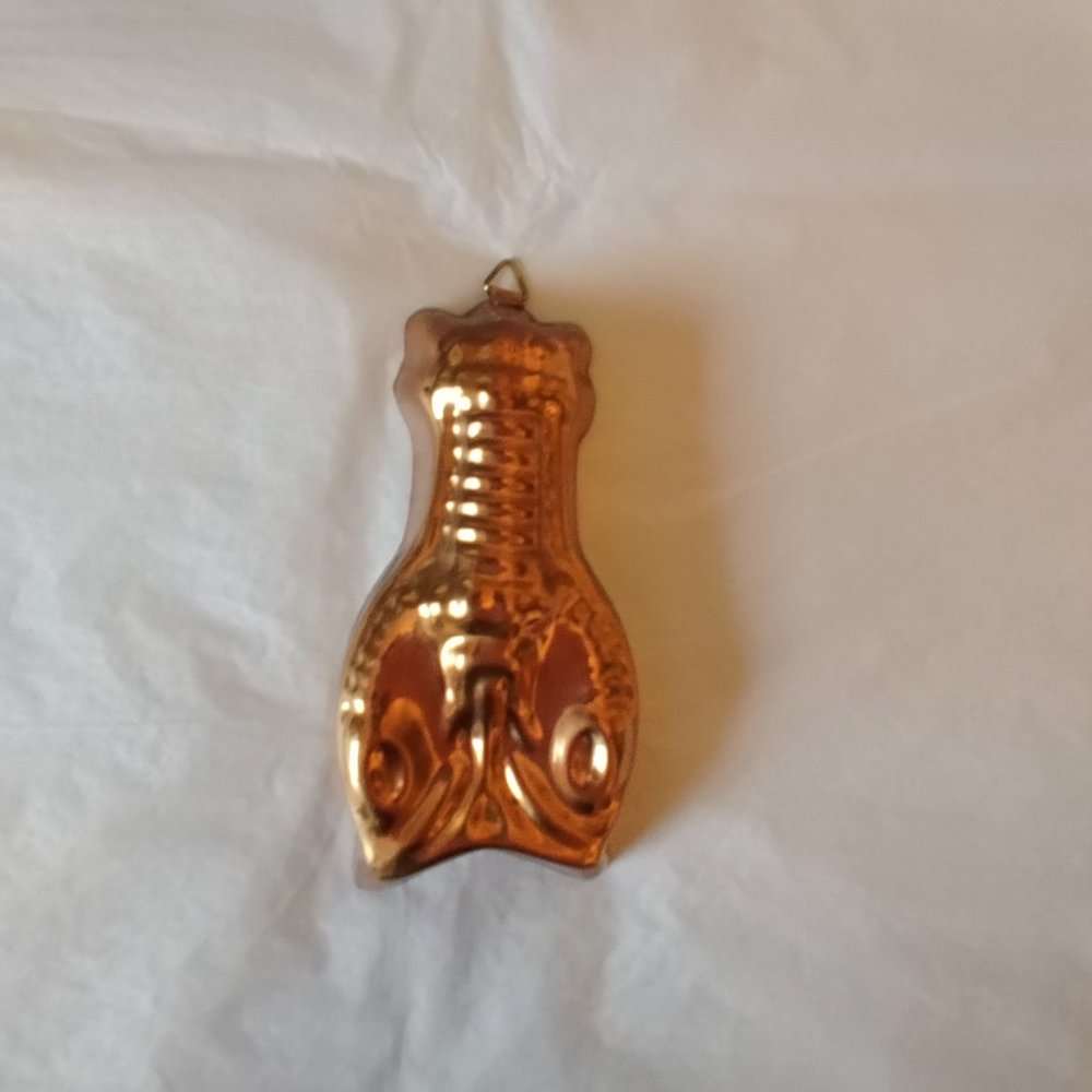 Vintage 1980 Copper/Tin Lined Lobster Mold Hanging - 7" inches Length X 5" Inch